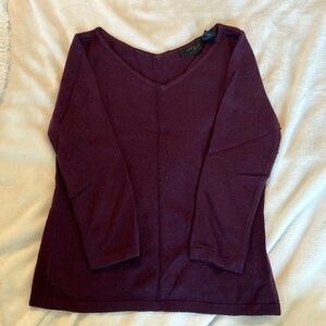 Express stretch v-neck sweater. Women’s large. Maroon